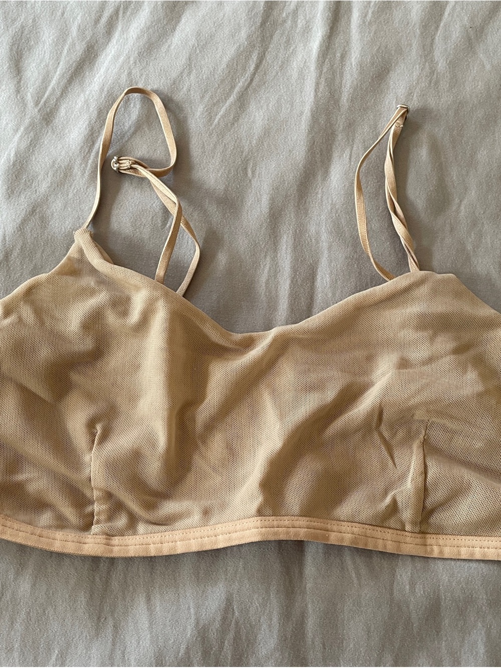 ALO Yoga Beige Wireless Bralette with Adjustable Straps